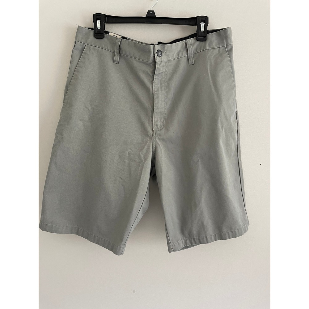 Volcom Mens Shorts Grey Size 36 Skater Casual Utility Surf